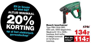 Aanbiedingen Bosch boorhamer pbh 2500 sre - Bosch - Geldig van 31/07/2017 tot 06/08/2017 bij Praxis