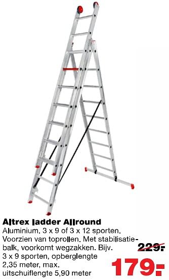 Aanbiedingen Altrex ladder allround - Altrex - Geldig van 31/07/2017 tot 06/08/2017 bij Praxis