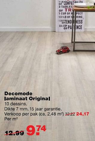 Aanbiedingen Decomode laminaat original - DecoMode - Geldig van 31/07/2017 tot 06/08/2017 bij Praxis