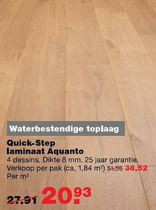 Aanbiedingen Quick-step laminaat aquanto - QuickStep - Geldig van 31/07/2017 tot 06/08/2017 bij Praxis