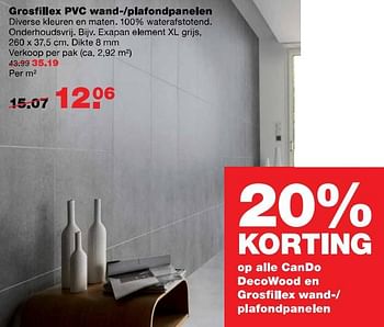 Aanbiedingen Grosfillex pvc wand- plafondpanelen - Grosfillex - Geldig van 31/07/2017 tot 06/08/2017 bij Praxis
