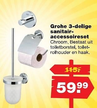 Aanbiedingen Grohe 3-delige sanitair accessoireset - Grohe - Geldig van 31/07/2017 tot 06/08/2017 bij Praxis