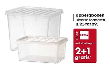 Aanbiedingen Opbergboxen - Huismerk - Hema - Geldig van 31/07/2017 tot 13/08/2017 bij Hema