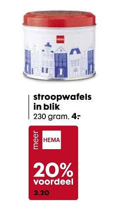 Aanbiedingen Stroopwafels in blik - Huismerk - Hema - Geldig van 31/07/2017 tot 13/08/2017 bij Hema