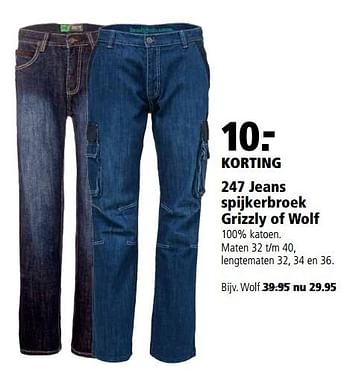 Aanbiedingen 247 jeans spijkerbroek grizzly of wolf - 247 Jeans  - Geldig van 31/07/2017 tot 13/08/2017 bij Welkoop