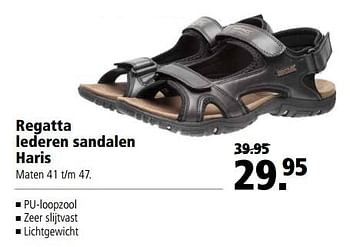 Aanbiedingen Regatta lederen sandalen haris - Regatta - Geldig van 31/07/2017 tot 13/08/2017 bij Welkoop