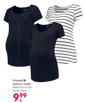 Aanbiedingen Basics t-shirt - Huismerk - Prenatal - Geldig van 01/08/2017 tot 27/08/2017 bij Prenatal