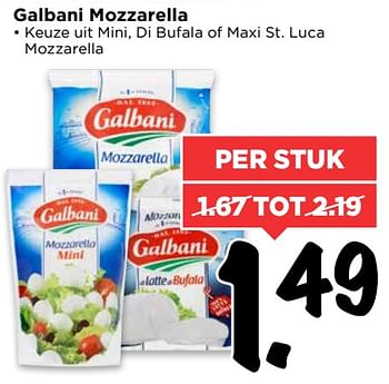Aanbiedingen Galbani mozzarella - Galbani - Geldig van 30/07/2017 tot 05/08/2017 bij Vomar