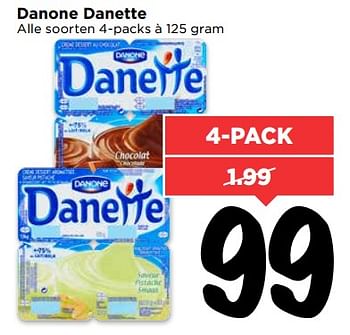 Aanbiedingen Danone danette - Danone - Geldig van 30/07/2017 tot 05/08/2017 bij Vomar