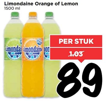 Aanbiedingen Limondaine orange of lemon - Limondaine - Geldig van 30/07/2017 tot 05/08/2017 bij Vomar