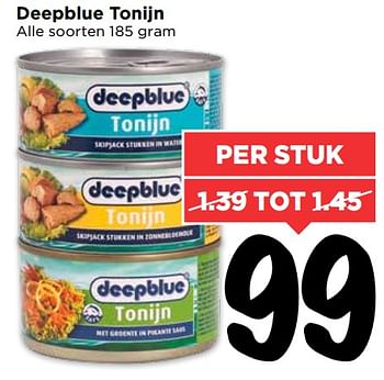Aanbiedingen Deepblue tonijn - Deepblue - Geldig van 30/07/2017 tot 05/08/2017 bij Vomar