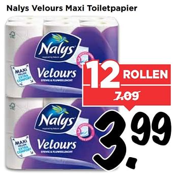 Aanbiedingen Nalys velours maxi toiletpapier - Nalys - Geldig van 30/07/2017 tot 05/08/2017 bij Vomar