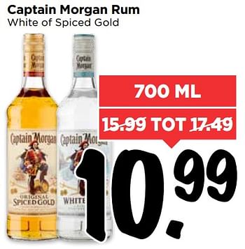 Aanbiedingen Captain morgan rum white of spiced gold - Captain Morgan - Geldig van 30/07/2017 tot 05/08/2017 bij Vomar