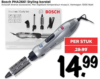 Aanbiedingen Bosch pha2661 styling borstel - Bosch - Geldig van 30/07/2017 tot 05/08/2017 bij Vomar
