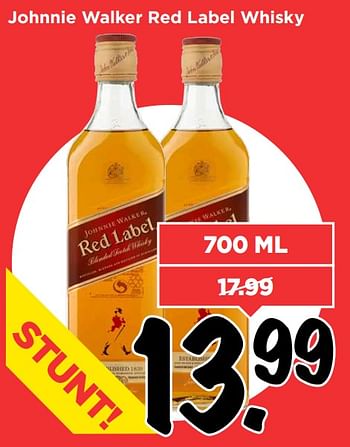 Aanbiedingen Johnnie walker red label whisky - Johnnie Walker - Geldig van 30/07/2017 tot 05/08/2017 bij Vomar