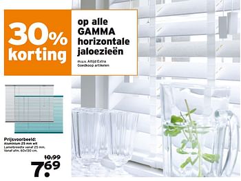 Aanbiedingen Aluminium 25 mm wit lamelbreedte - Huismerk - Gamma - Geldig van 31/07/2017 tot 06/08/2017 bij Gamma