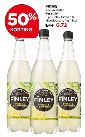 Aanbiedingen Finley citroen + vlierbloesem - Finley - Geldig van 30/07/2017 tot 05/08/2017 bij Plus