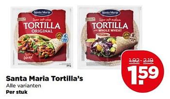 Aanbiedingen Santa maria tortilla`s - Santa Maria - Geldig van 30/07/2017 tot 05/08/2017 bij Plus