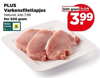 Aanbiedingen Plus varkensfiletlapjes - Huismerk - Plus - Geldig van 30/07/2017 tot 05/08/2017 bij Plus