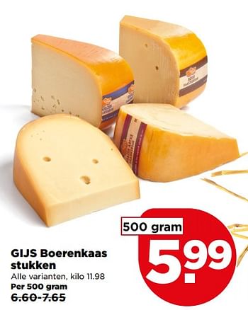 Aanbiedingen Gijs boerenkaas stukken - Gijs - Geldig van 30/07/2017 tot 05/08/2017 bij Plus