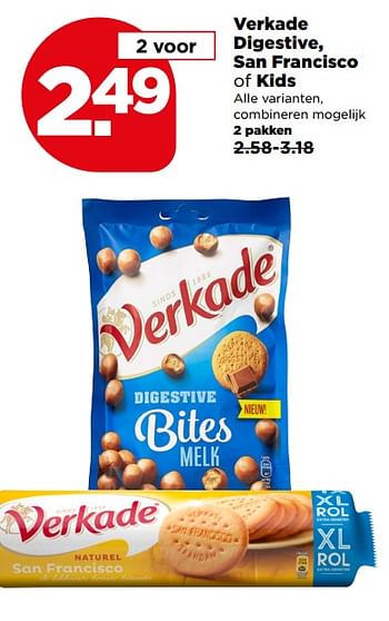 Aanbiedingen Verkade digestive, san francisco of kids - Verkade - Geldig van 30/07/2017 tot 05/08/2017 bij Plus