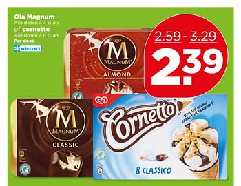 Aanbiedingen Ola magnum alle dozen of cornetto - Ola - Geldig van 30/07/2017 tot 05/08/2017 bij Plus