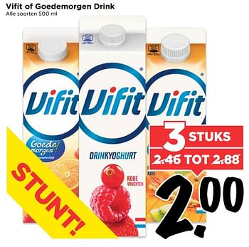Aanbiedingen Vifit of goedemorgen drink - Vifit - Geldig van 30/07/2017 tot 05/08/2017 bij Vomar