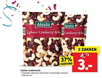Aanbiedingen Cashew-cranberrymix - Alesto - Geldig van 30/07/2017 tot 05/08/2017 bij Lidl
