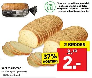 Aanbiedingen Vers maisbrood - Huismerk - Lidl - Geldig van 30/07/2017 tot 05/08/2017 bij Lidl
