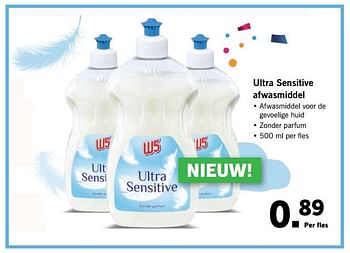 Aanbiedingen Ultra sensitive afwasmiddel - W5 - Geldig van 30/07/2017 tot 05/08/2017 bij Lidl
