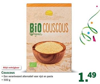 Aanbiedingen Couscous - Golden Sun - Geldig van 30/07/2017 tot 05/08/2017 bij Lidl