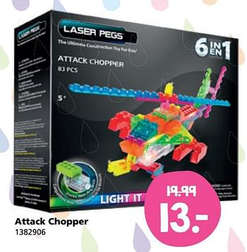 Aanbiedingen Attack chopper - Laser Pegs - Geldig van 31/07/2017 tot 27/08/2017 bij Intertoys