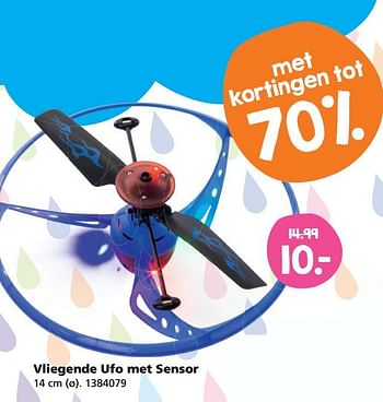 Aanbiedingen Vliegende ufo met sensor - Huismerk - Intertoys - Geldig van 31/07/2017 tot 27/08/2017 bij Intertoys