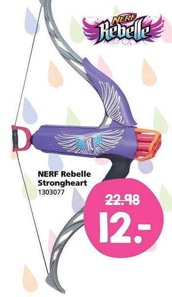 Aanbiedingen Nerf rebelle strongheart - Nerf - Geldig van 31/07/2017 tot 27/08/2017 bij Intertoys