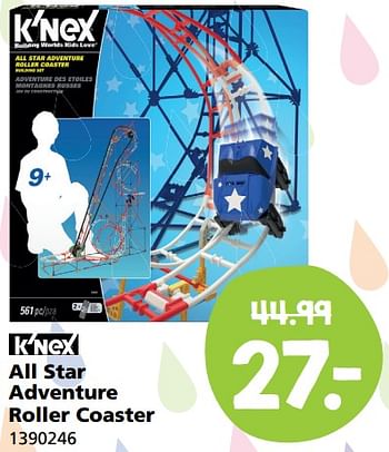 Aanbiedingen All star adventure roller coaster - K'Nex - Geldig van 31/07/2017 tot 27/08/2017 bij Intertoys