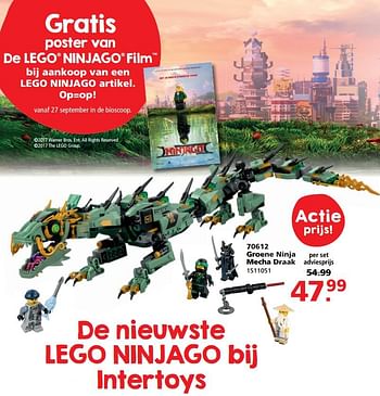 Aanbiedingen Groene ninja mecha draak - Lego - Geldig van 31/07/2017 tot 27/08/2017 bij Intertoys