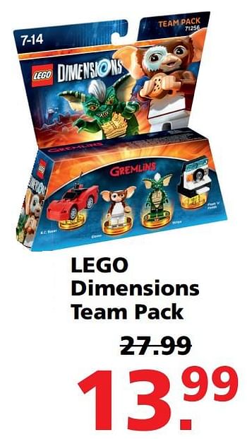 Aanbiedingen Lego dimensions team pack - Lego - Geldig van 31/07/2017 tot 27/08/2017 bij Intertoys