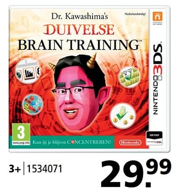 Aanbiedingen Dr. kawashima`s duivelse brain training - Nintendo - Geldig van 31/07/2017 tot 27/08/2017 bij Intertoys