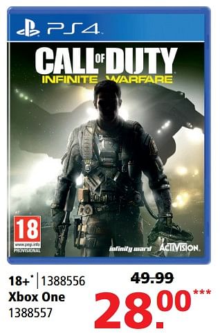 Aanbiedingen Xbox one call of duty infinite warfare - Activision - Geldig van 31/07/2017 tot 27/08/2017 bij Intertoys