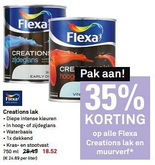 Aanbiedingen Creations lak - Flexa - Geldig van 31/07/2017 tot 06/08/2017 bij Karwei