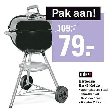 Aanbiedingen Barbecue bar-b kettle - Weber - Geldig van 31/07/2017 tot 06/08/2017 bij Karwei