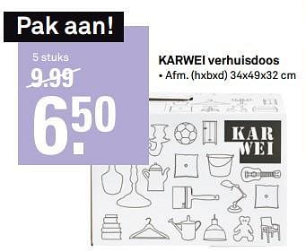 Aanbiedingen Karwei verhuisdoos - Huismerk Karwei - Geldig van 31/07/2017 tot 06/08/2017 bij Karwei