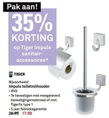 Aanbiedingen Impuls toiletrolhouder - Tiger - Geldig van 31/07/2017 tot 06/08/2017 bij Karwei