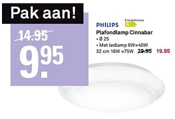 Aanbiedingen Philips plafondlamp cinnabar - Philips - Geldig van 31/07/2017 tot 06/08/2017 bij Karwei