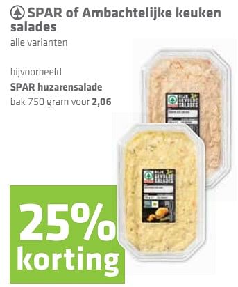 Aanbiedingen Spar of ambachtelijke keuken salades spar huzarensalade - Spar - Geldig van 27/07/2017 tot 09/08/2017 bij Attent