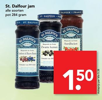 Aanbiedingen St. dalfour jam - St. Dalfour - Geldig van 30/07/2017 tot 05/08/2017 bij Deen Supermarkten
