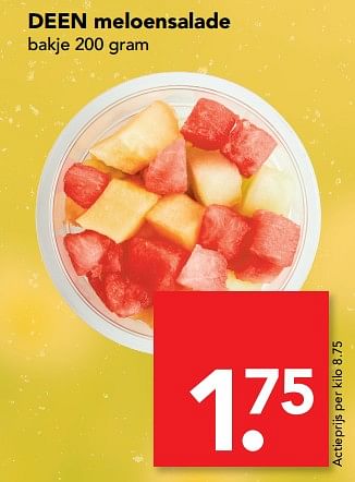 Aanbiedingen Deen meloensalade - Huismerk deen supermarkt - Geldig van 30/07/2017 tot 05/08/2017 bij Deen Supermarkten