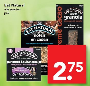 Aanbiedingen Eat natural - Eat Natural - Geldig van 30/07/2017 tot 05/08/2017 bij Deen Supermarkten