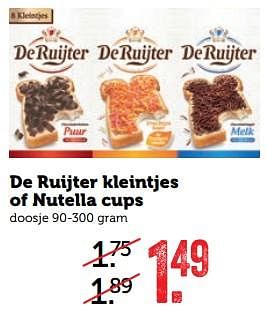 Aanbiedingen De ruijter kleintjes of nutella cups - Huismerk - Coop - Geldig van 30/07/2017 tot 06/08/2017 bij Coop