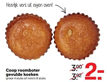 Aanbiedingen Coop roomboter gevulde koeken - Huismerk - Coop - Geldig van 30/07/2017 tot 06/08/2017 bij Coop
